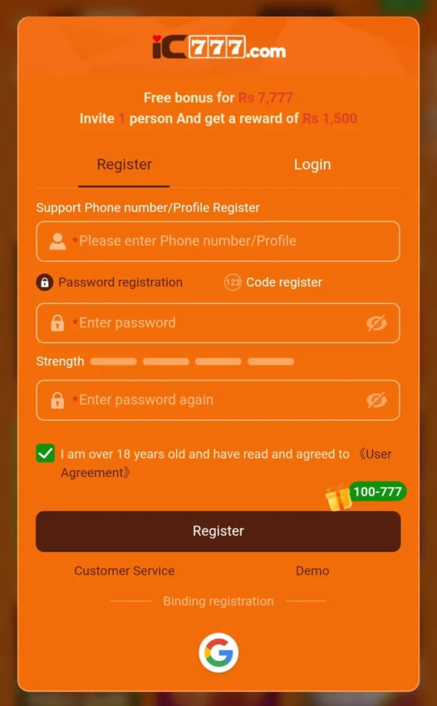 How to Register and Log In to the IC777 Game App? 1 Register Account on IC777 Game
